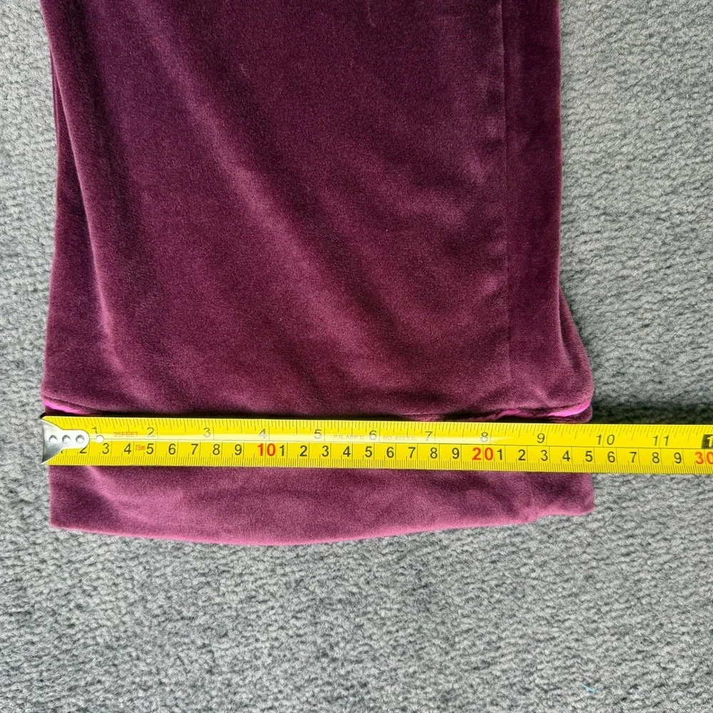 Joyspun‎ Womens Burgundy Velvet Wide Leg Lounge Pajama Set Size M 8-10